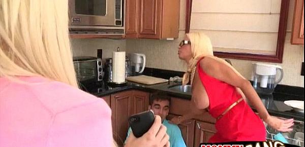  Rikki Six and Nikita Von James threesome in the living room